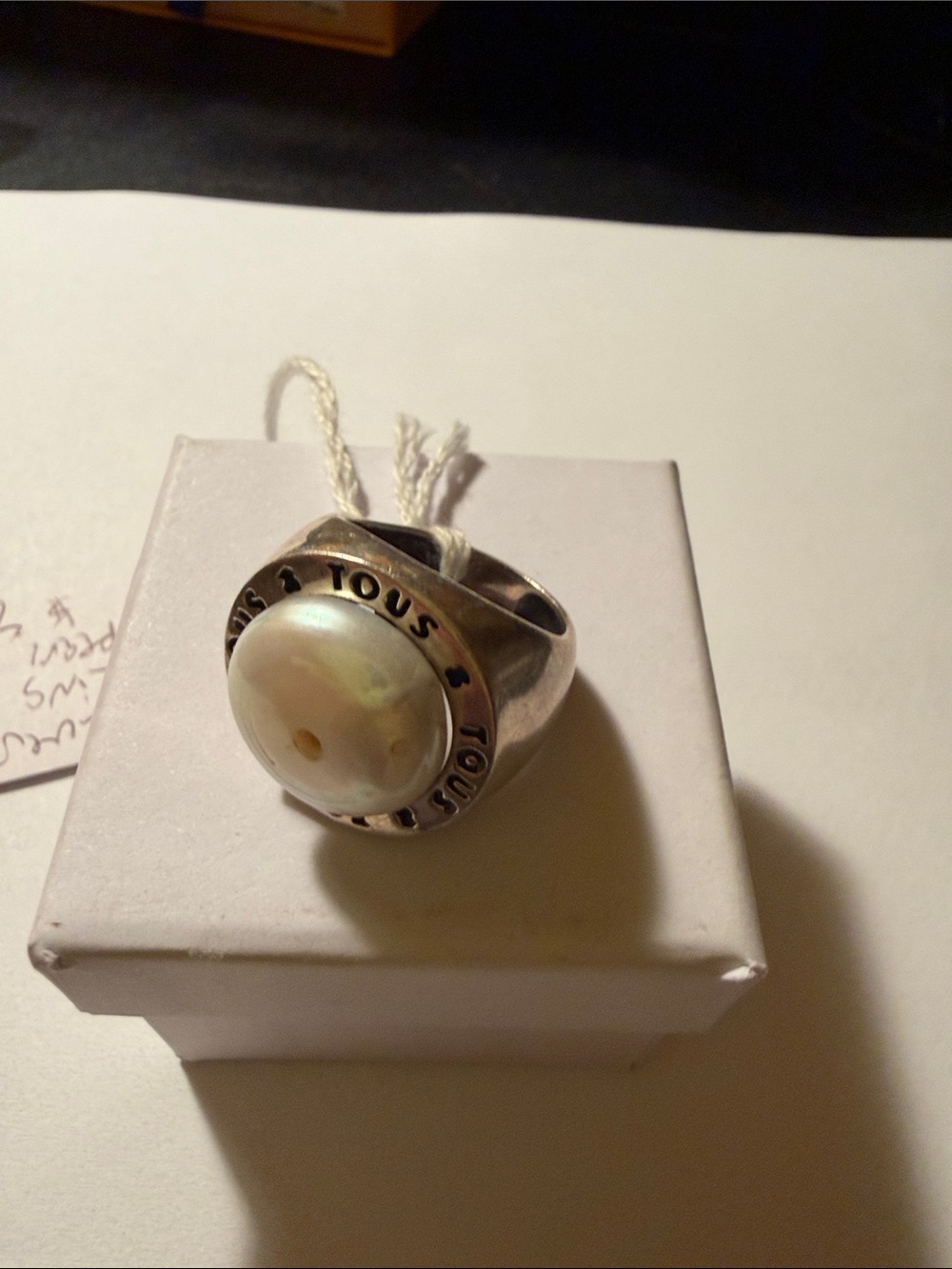 TOUS Silver 925 heavy size 7 Ring with Pearl